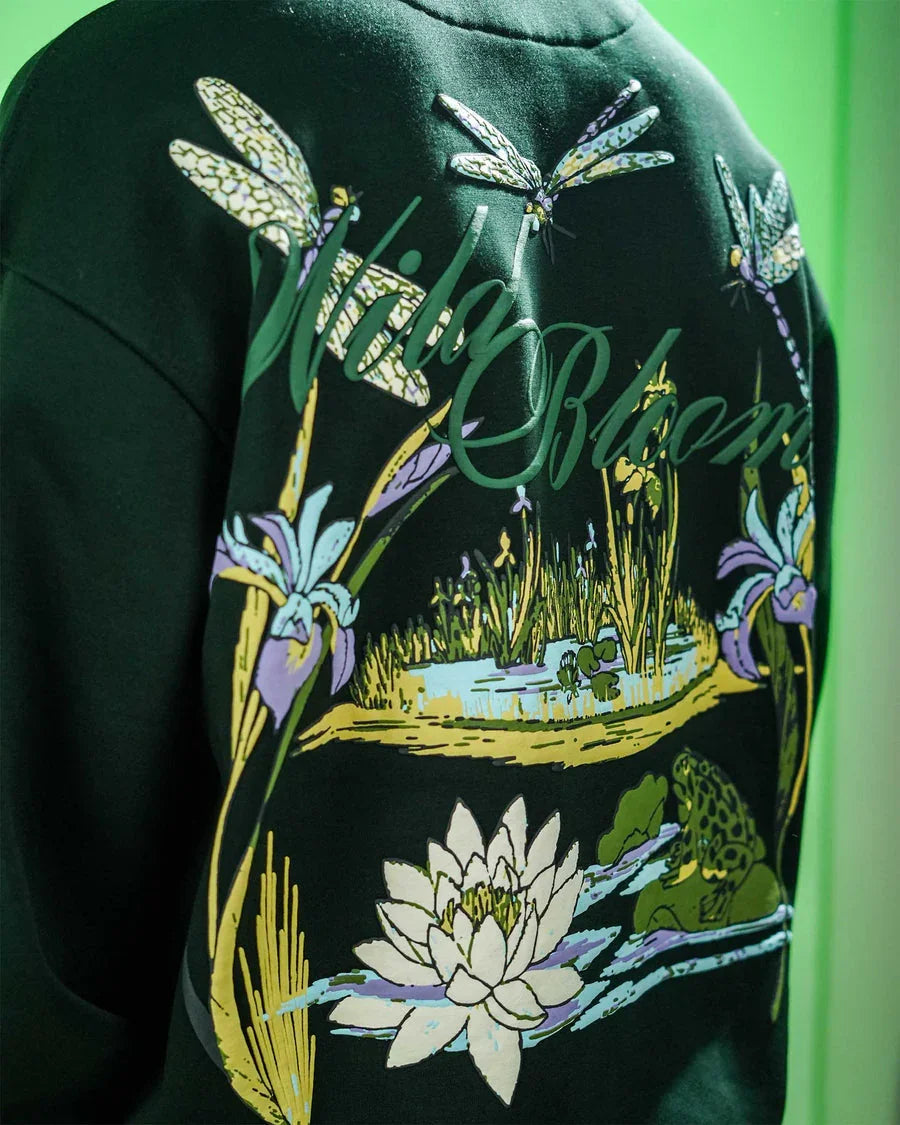 Wild Bloom Green Hoodie