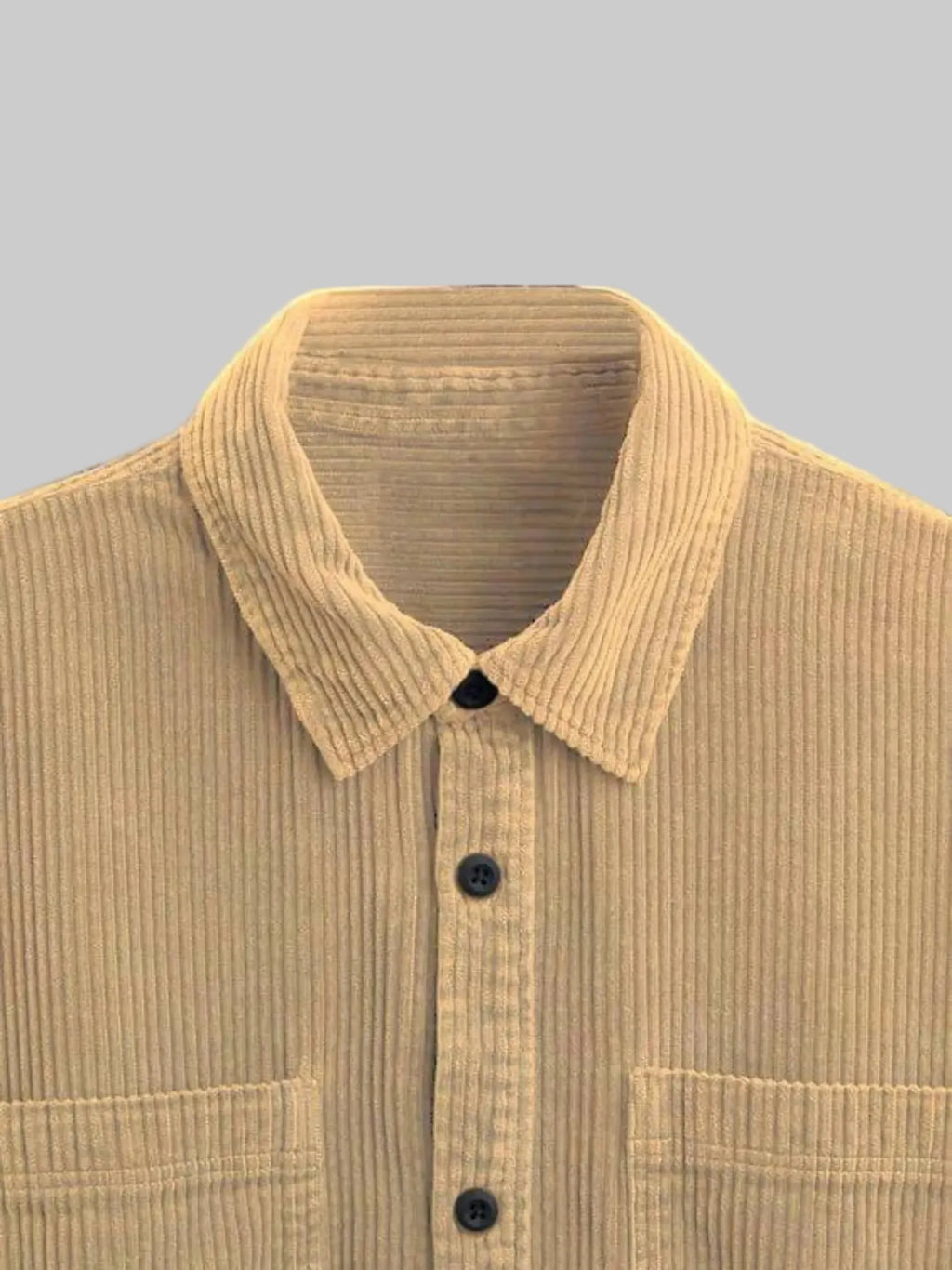 Beige Oversized Corduroy Shirt